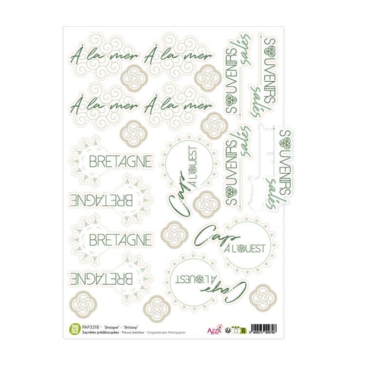 Vorgestanztes Motivpapier 'Bretagne'