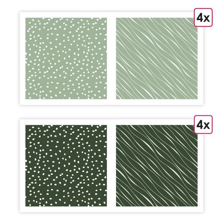 Designpapier ‘Essentiell Graugrün/Tannengrün’