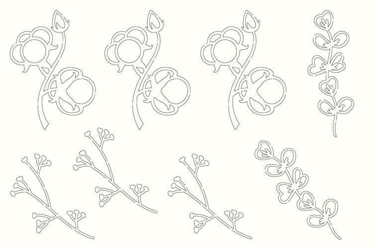 Konturenfiguren ‘Getrocknete Blumen’