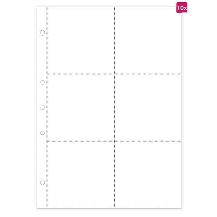 10 Einsteckhüllen A4 - 6 Fächer