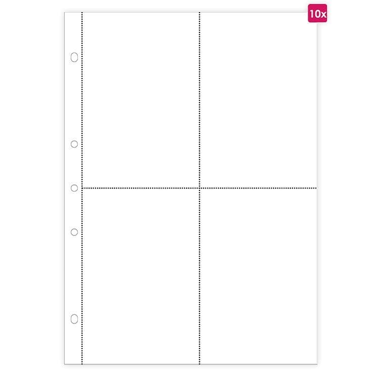 10 Einsteckhüllen A4 mit 4 Fächern