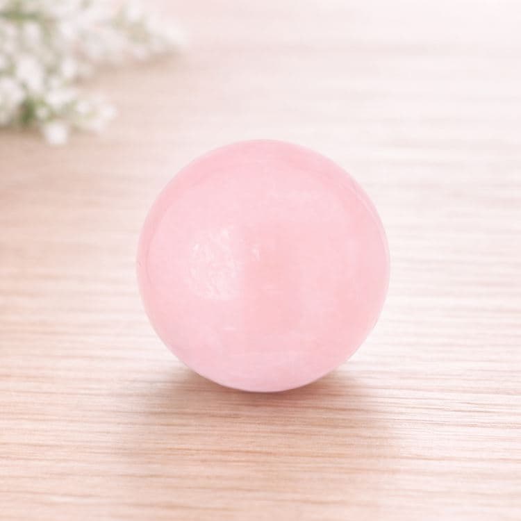 Kugelförmiger Edelstein - Rosenquarz – Bild 3