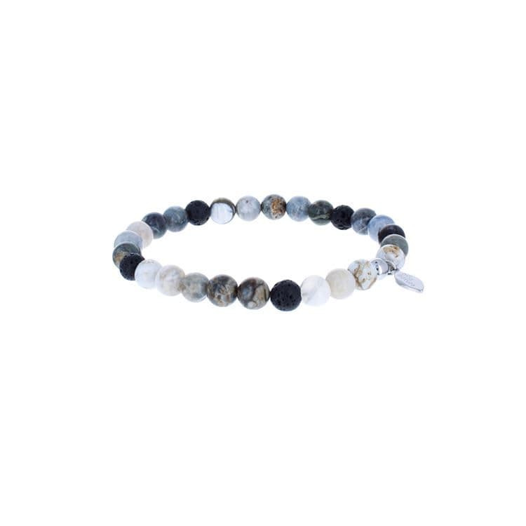 Armband Blauer Opal & Lavastein