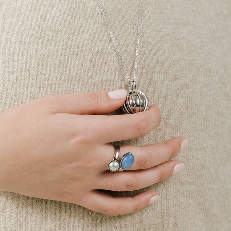 Bouton à visser agate bleue – Bild 2