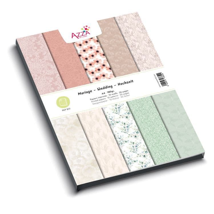 Designpapierblock A4 'Hochzeit'