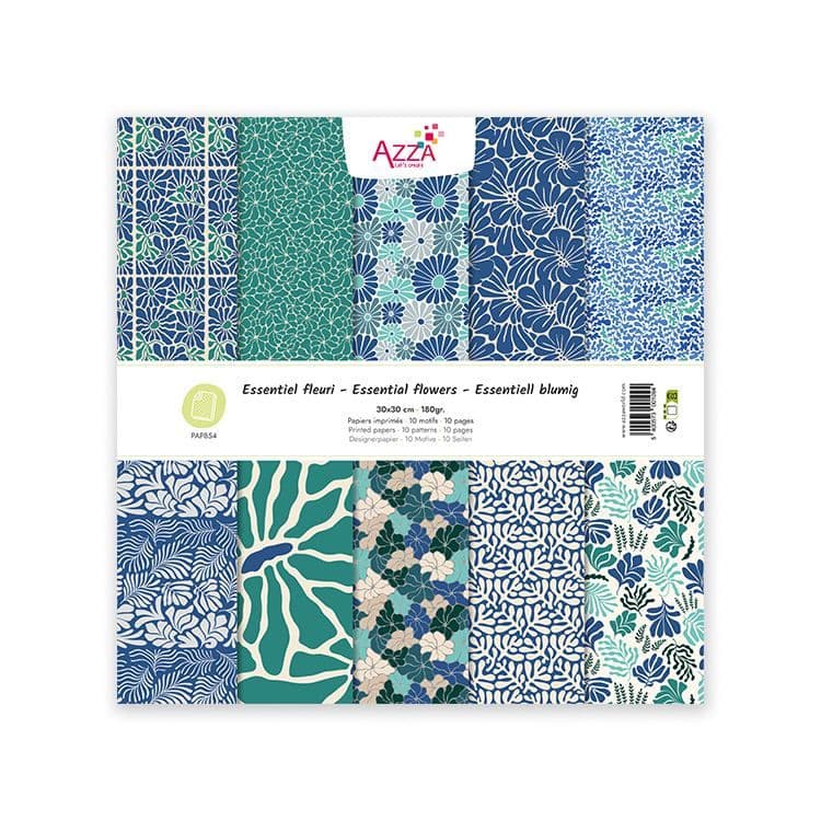 Designpapierblock 30x30 ‘Essentiell blumig’