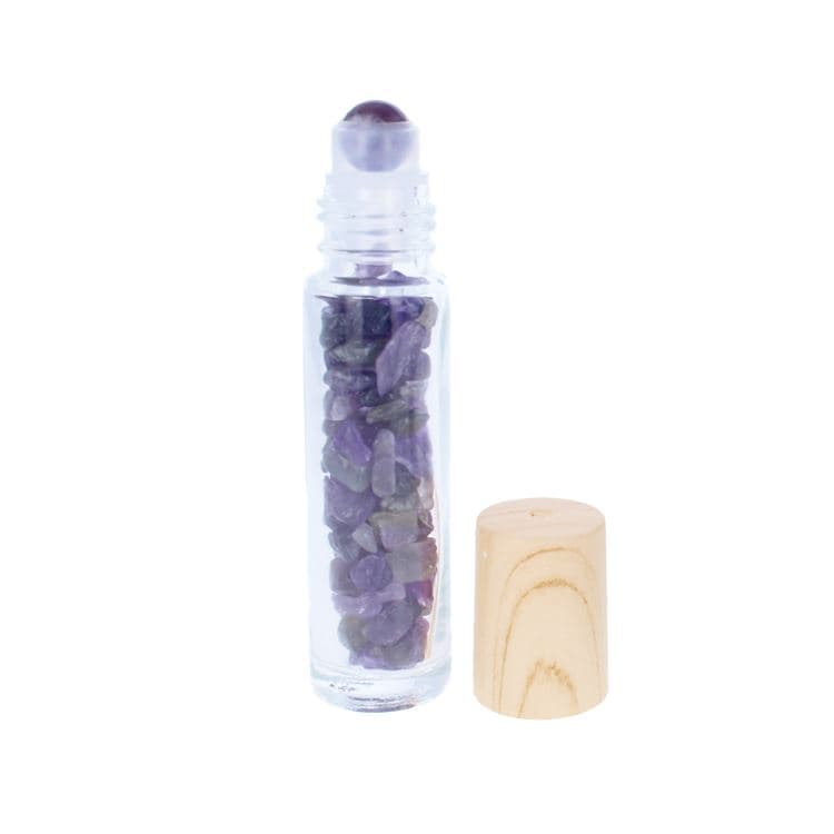Roll-on aus Glas 10 ml – mit Amethyst-Steinen – Bild 3