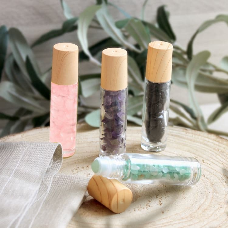 Roll-on aus Glas 10 ml – mit Amethyst-Steinen – Bild 2