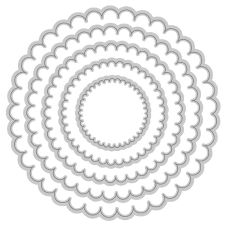 Konzentrische Stanzformen 'Kreise mit Wellenrand' (4 -12 cm)