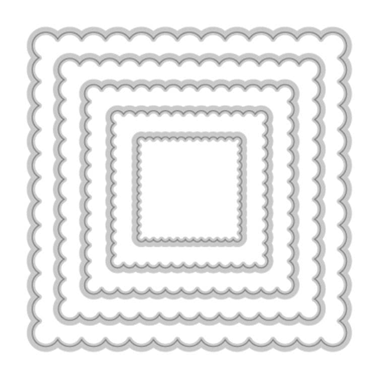 Konzentrische Stanzformen 'Rahmen mit Wellenrand' (4-12 cm)