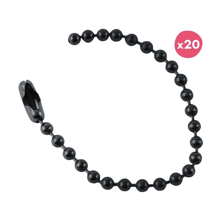 Metallkugelkettchen 'Schwarz' (20 Stk.)
