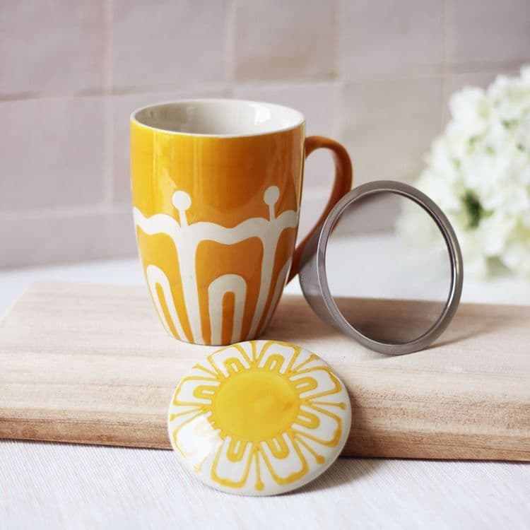 Teebecher mit Sieb & Deckel „Sunrise Aurore“