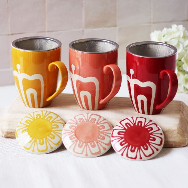 Teebecher mit Sieb & Deckel „Sunrise Aurore“ – Bild 2