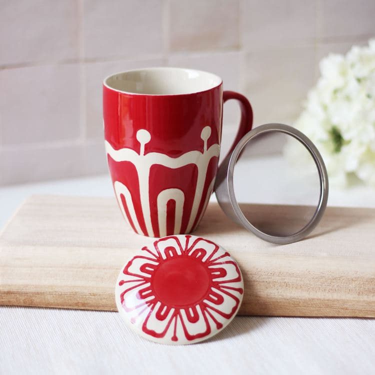 Teebecher mit Sieb & Deckel "Sunrise Carmin" – Bild 3