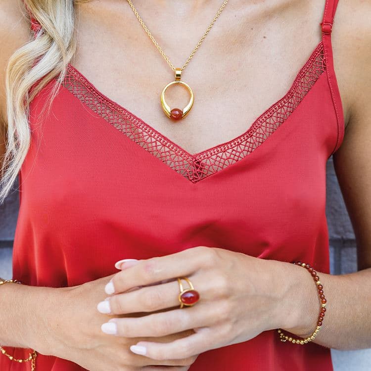 Armband Roter Achat & Kugeln – Bild 3