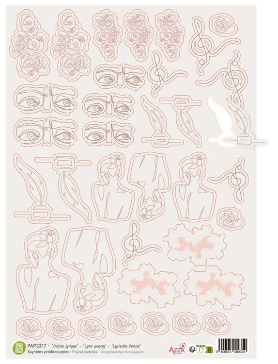 Vorgestanztes Motivpapier 'Lyrische Poesie'