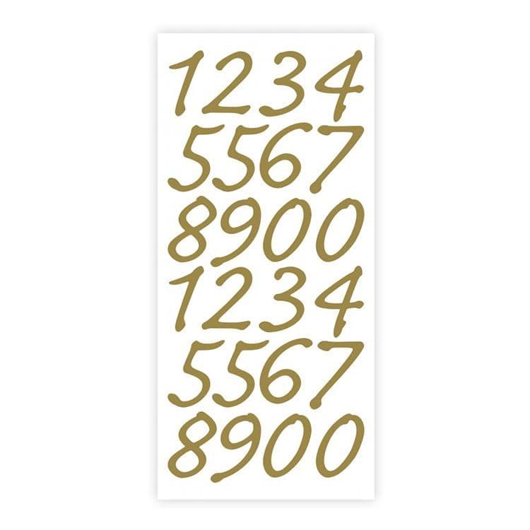 Konturenaufkleber 'Große Zahlen Gold'