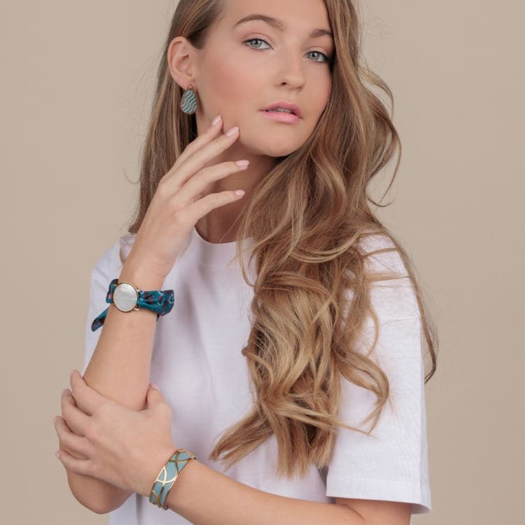 Cuir réversible BOU Elégantes fuschia/vert gris – Bild 2