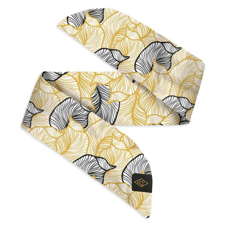 Bracelet en satin feuillage noir/jaune – Bild 2