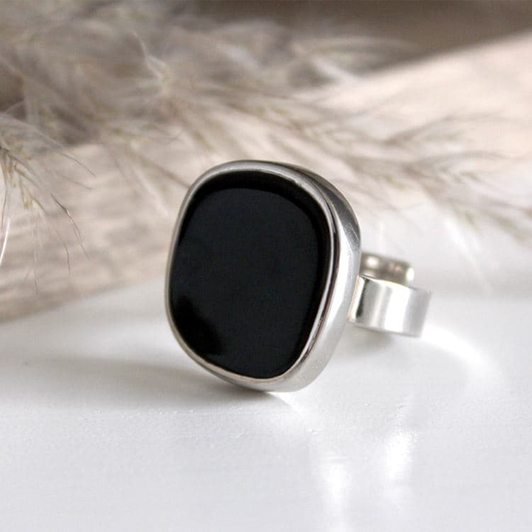 Bague Vibration Argenté/Noir – Bild 3