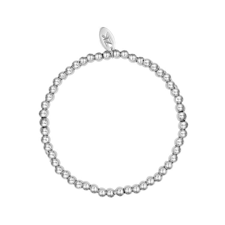 Bracelet fines billes argentées