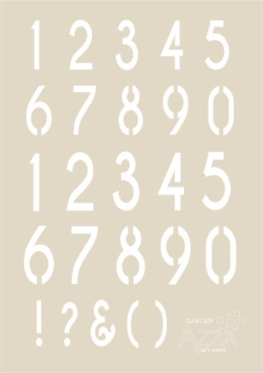 Dekorschablone ‘Zahlen’ (1 Stk.)