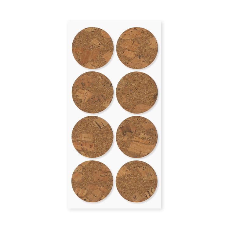 Korkaufkleber 'Rund' (8 Stk.)